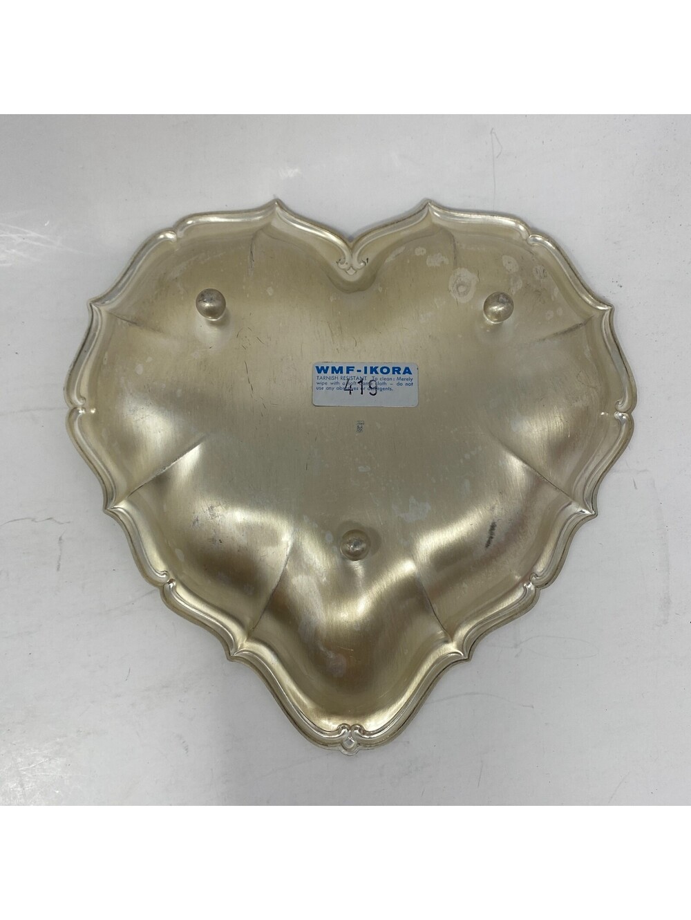 WMF Ikora Germany Silverplate Heart Shaped Footed Candy Dish Tarnish Resistant - Picture 2 of 6